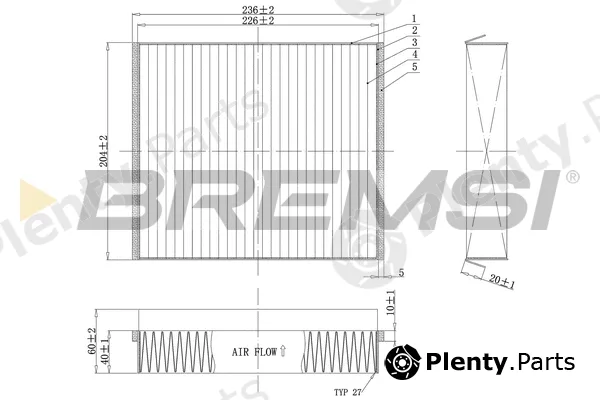 Bremsi FC1333C — Filter, cabin air