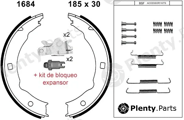 BSF 01684KC — Brake Shoe Set, parking brake HB-KIT�