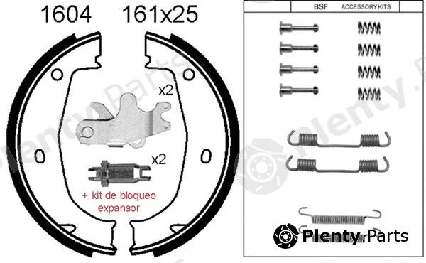 BSF 01604KC — Brake Shoe Set, parking brake HB-KIT�