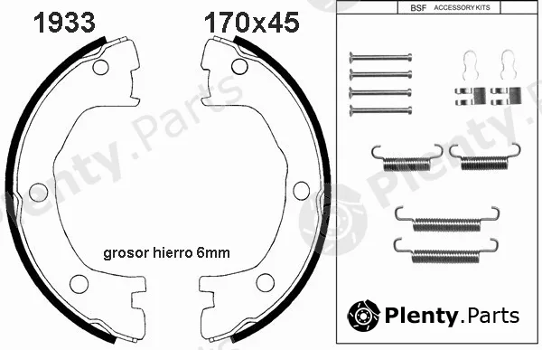 BSF 01933K — Brake Shoe Set, parking brake