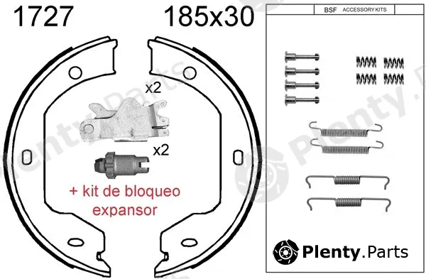 BSF 01727KC — Brake Shoe Set, parking brake HB-KIT�