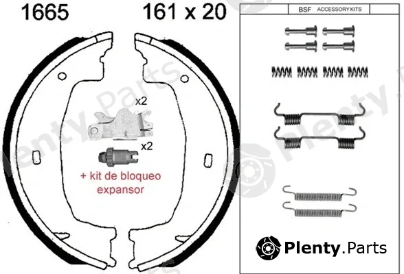 BSF 01665KC — Brake Shoe Set, parking brake HB-KIT�