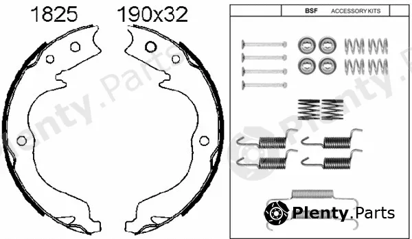 BSF 01825K — Brake Shoe Set, parking brake