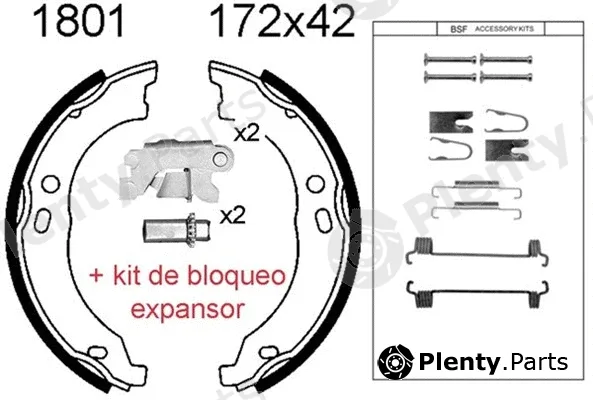 BSF 01801KC — Brake Shoe Set, parking brake HB-KIT�