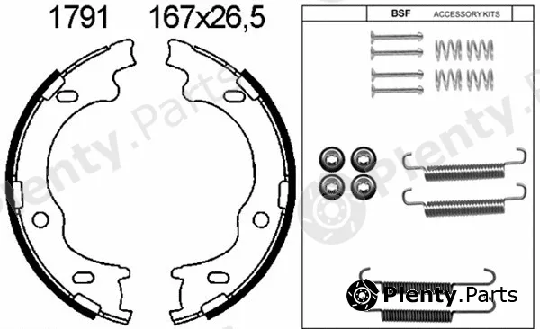 BSF 01791K — Brake Shoe Set, parking brake