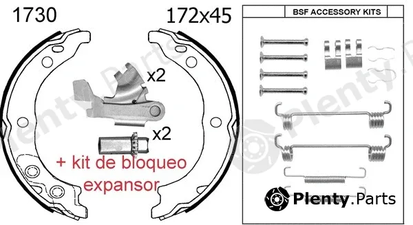 BSF 01730KC — Brake Shoe Set, parking brake HB-KIT�