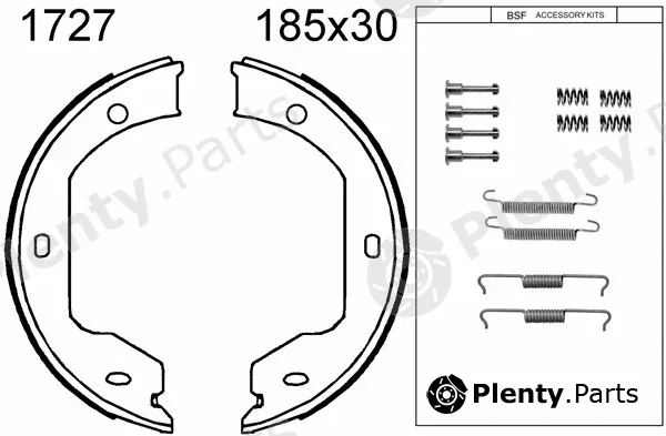 BSF 01727K — Brake Shoe Set, parking brake