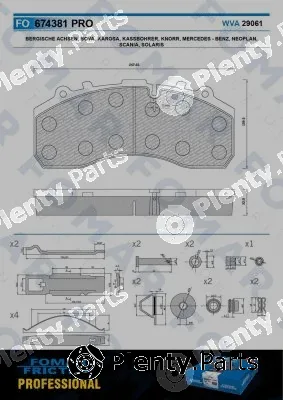 FOMAR Friction FO674381 — Brake Pad Set, disc brake