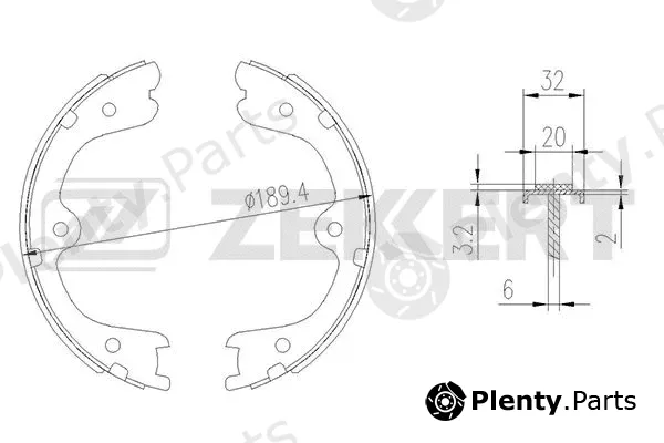 Zekkert BK-4011 — Brake Shoe Set, parking brake