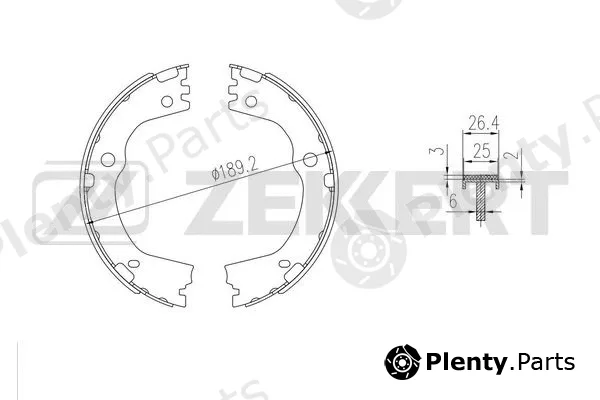 Zekkert BK-4012 — Brake Shoe Set, parking brake