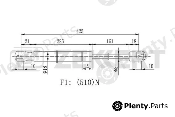 Zekkert GF-2441 — Gas Spring, boot/cargo area