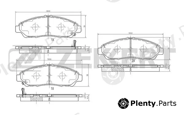 Zekkert BS-1958 — Brake Pad Set, disc brake