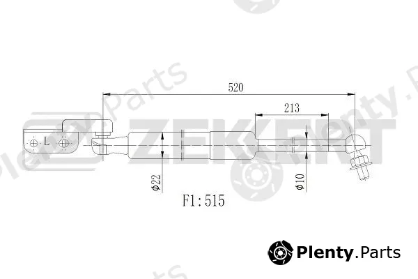 Zekkert GF-2506 — Gas Spring, boot/cargo area