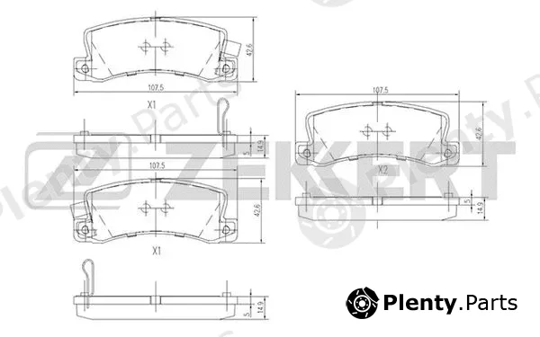 Zekkert BS-1216 — Brake Pad Set, disc brake