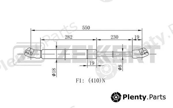 Zekkert GF-1058 — Gas Spring, boot/cargo area