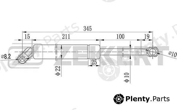 Zekkert GF-1424 — Gas Spring, boot/cargo area