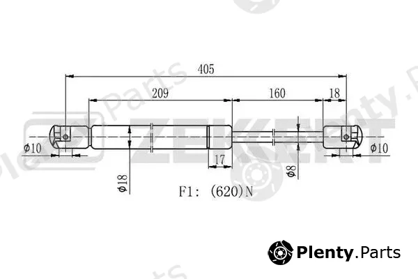 Zekkert GF-2139 — Gas Spring, boot/cargo area