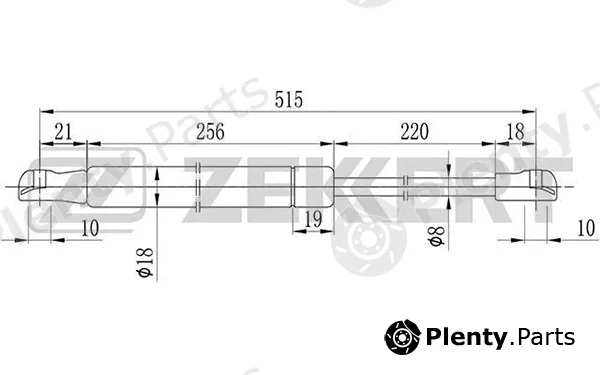 Zekkert GF-1032 — Gas Spring, boot/cargo area