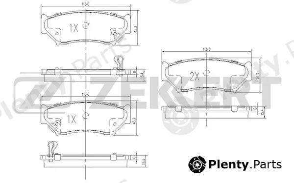 Zekkert BS-1106 — Brake Pad Set, disc brake