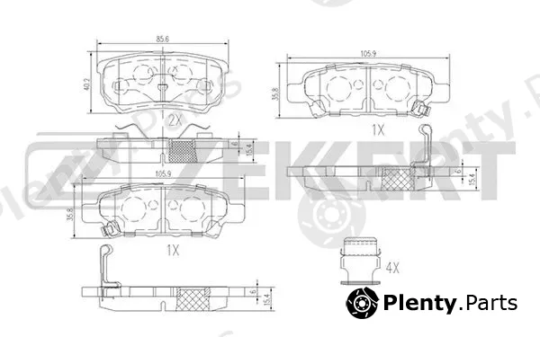 Zekkert BS-1358 — Brake Pad Set, disc brake