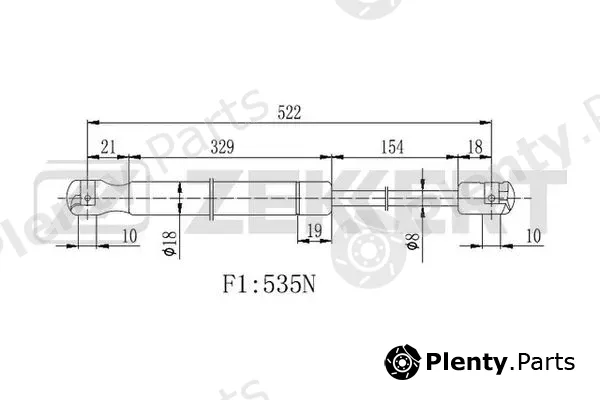 Zekkert GF-2244 — Gas Spring, boot/cargo area