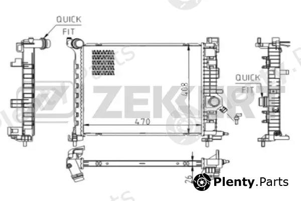 Zekkert MK-1612 — Radiator, engine cooling