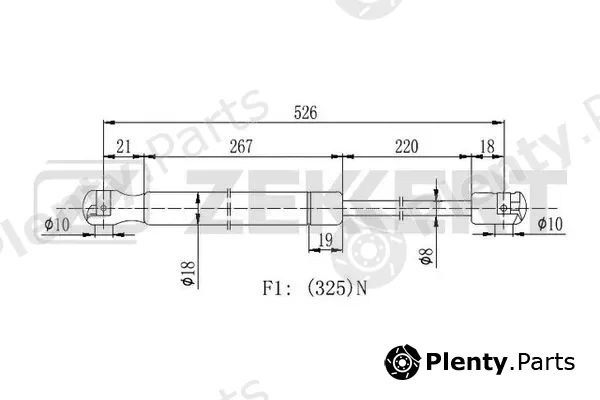 Zekkert GF-2291 — Gas Spring, boot/cargo area