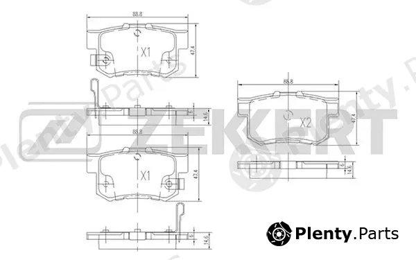 Zekkert BS-1720 — Brake Pad Set, disc brake