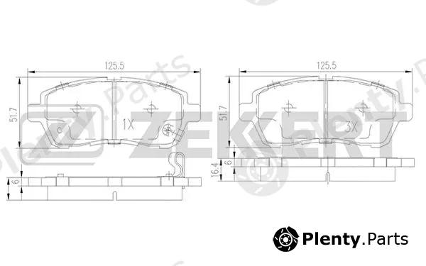 Zekkert BS-1130 — Brake Pad Set, disc brake