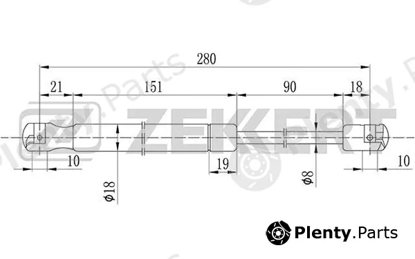 Zekkert GF-1050 — Gas Spring, boot/cargo area