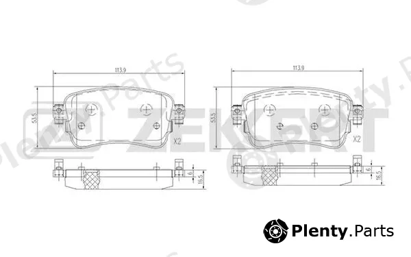 Zekkert BS-1699 — Brake Pad Set, disc brake