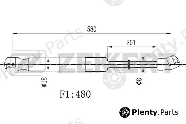 Zekkert GF-1051 — Gas Spring, boot/cargo area