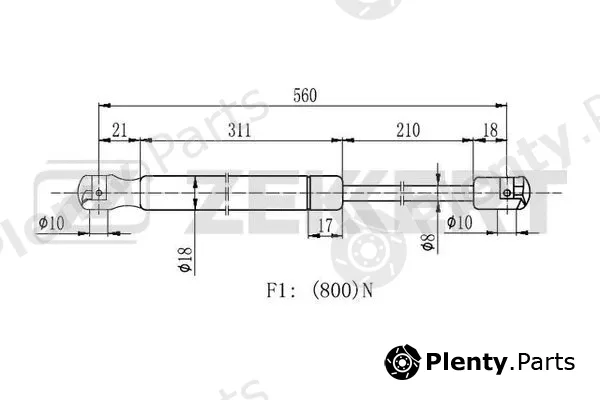 Zekkert GF-2191 — Gas Spring, boot/cargo area