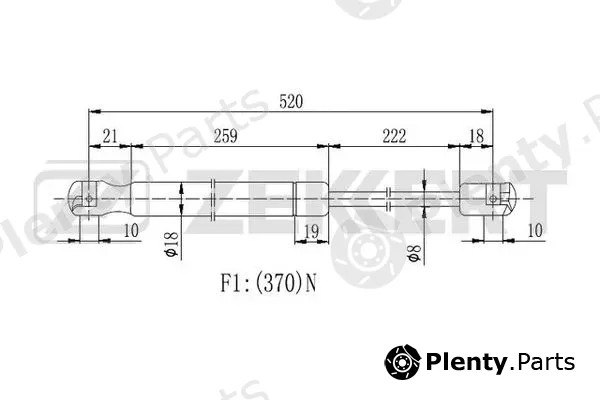 Zekkert GF-2111 — Gas Spring, boot/cargo area