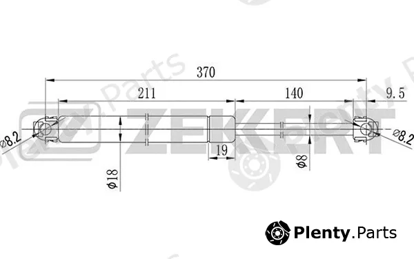 Zekkert GF-1022 — Gas Spring, boot/cargo area