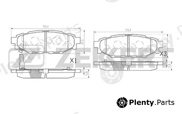 Zekkert BS-2592 — Brake Pad Set, disc brake