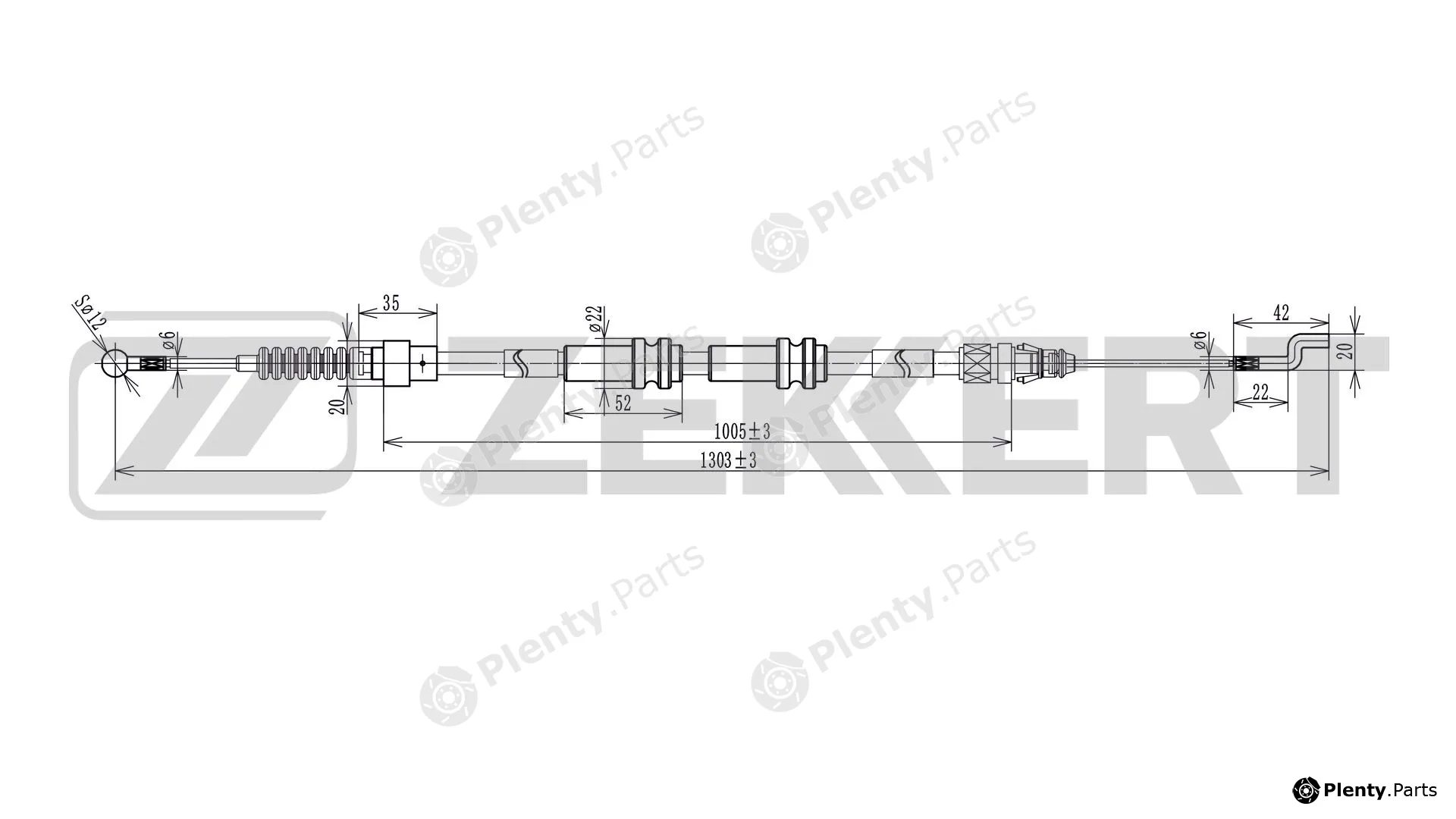 Zekkert BZ-1083 — Cable Pull, parking brake