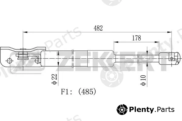 Zekkert GF-2485 — Gas Spring, boot/cargo area