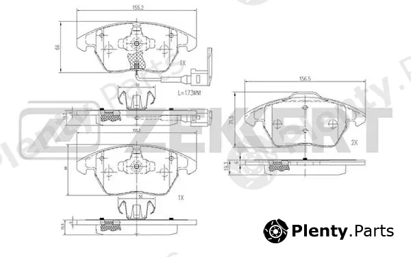 Zekkert BS-1141 — Brake Pad Set, disc brake