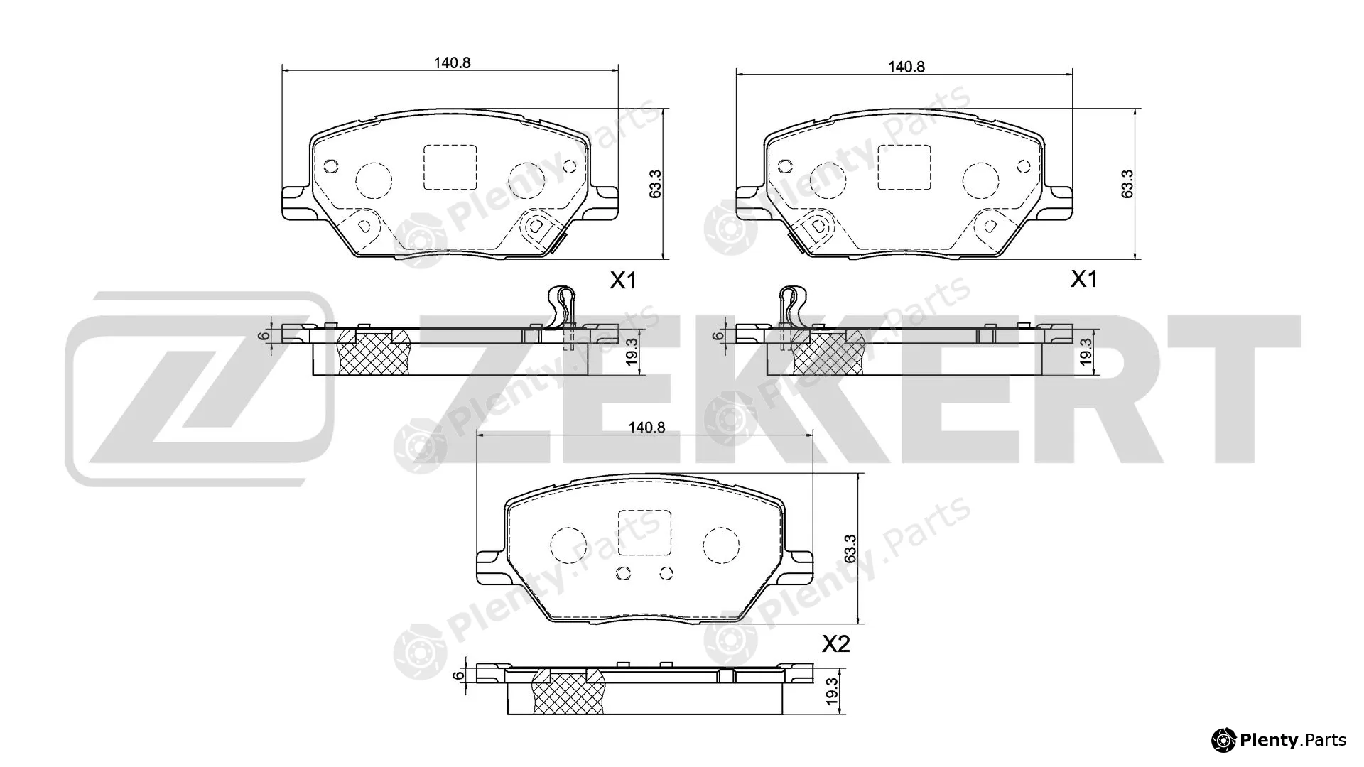 Zekkert BS-1069 — Brake Pad Set, disc brake