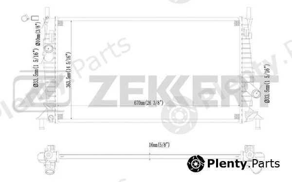 Zekkert MK-1128 — Radiator, engine cooling