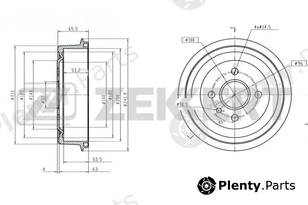 Zekkert BS-5053 — Brake Drum