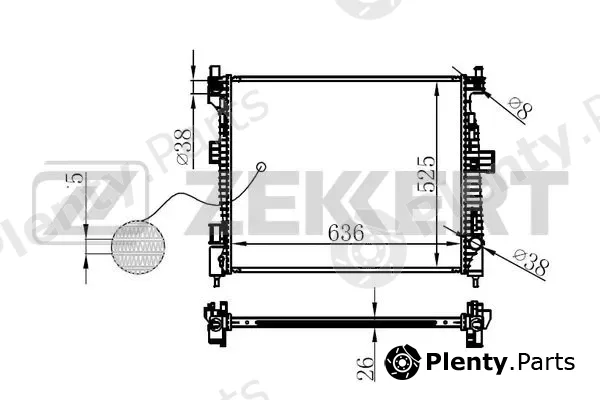 Zekkert MK-1596 — Radiator, engine cooling