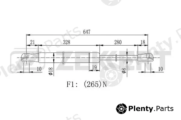 Zekkert GF-2332 — Gas Spring, boot/cargo area