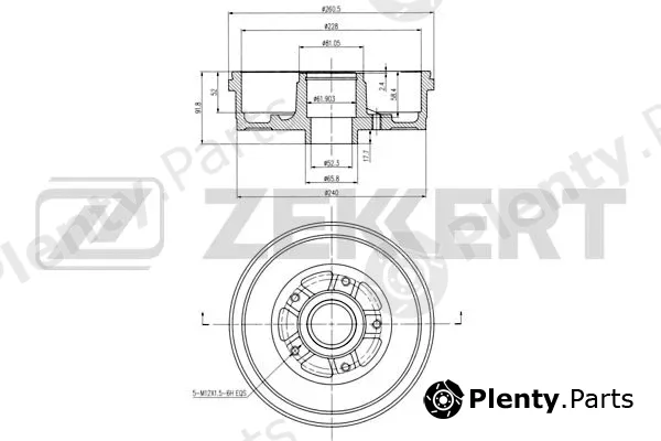 Zekkert BS-6282 — Brake Drum