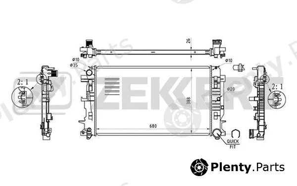 Zekkert MK-1355 — Radiator, engine cooling