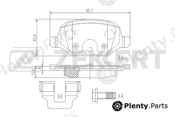 Zekkert BS-1108 — Brake Pad Set, disc brake