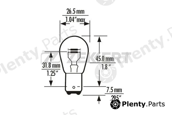 Zekkert LP-1075 — Bulb, stop/tail light