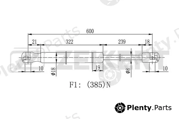 Zekkert GF-2444 — Gas Spring, boot/cargo area
