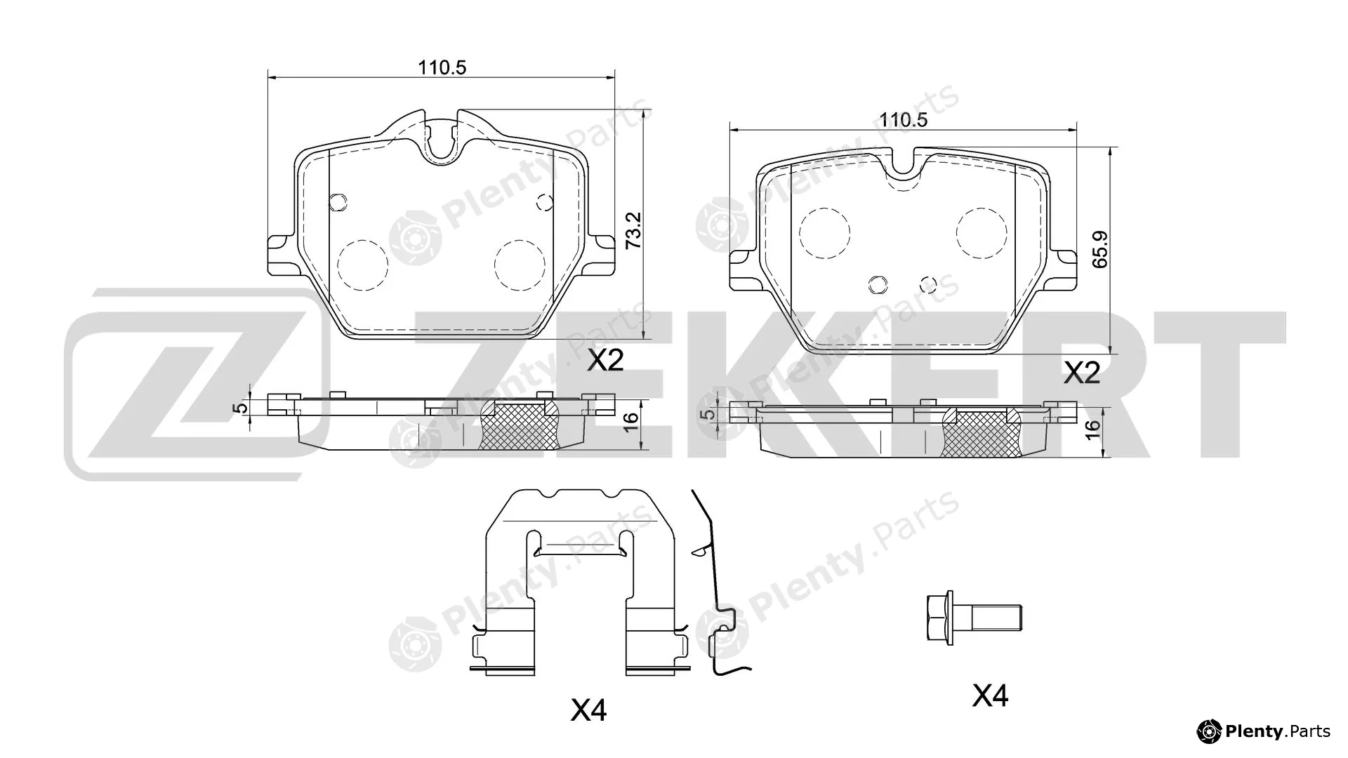 Zekkert BS-1092 — Brake Pad Set, disc brake